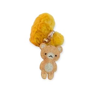 Khaki rhinestone teddy keychain/purse charm